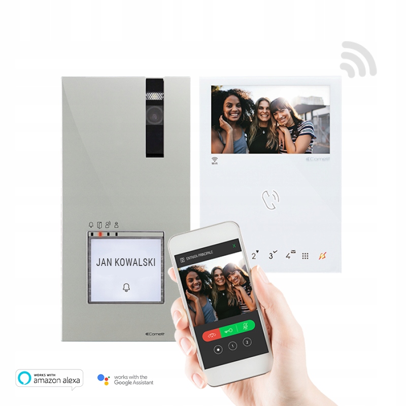 Videodomofonový set Faac Comelit Quadra Mini Wi-Fi, bezslúchadiel