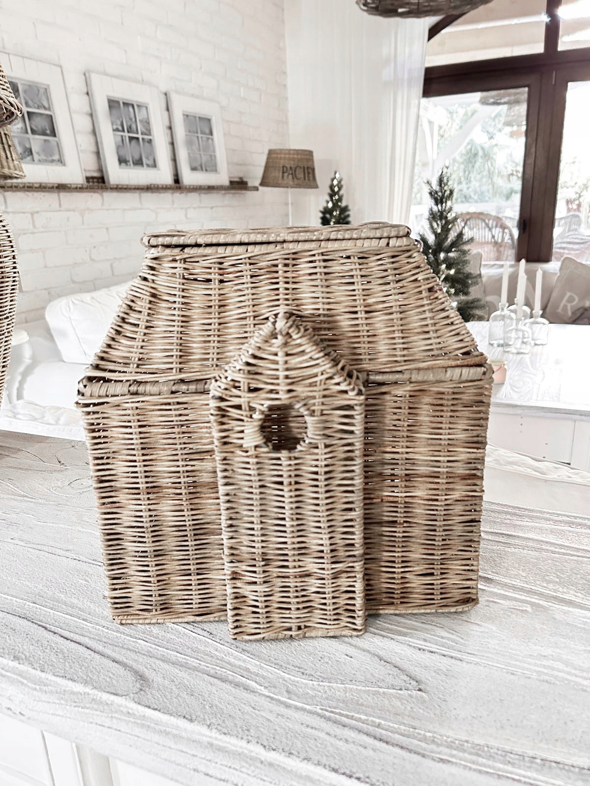 Ratanový kôš Birdhouse Hampton Ratanová nádoba Vianoce