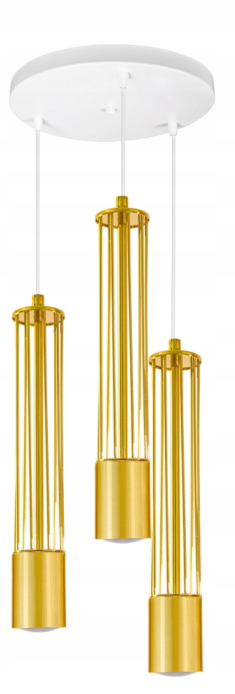 

Lampa Wisząca Sufitowa Żyrandol Złota Tuba Led