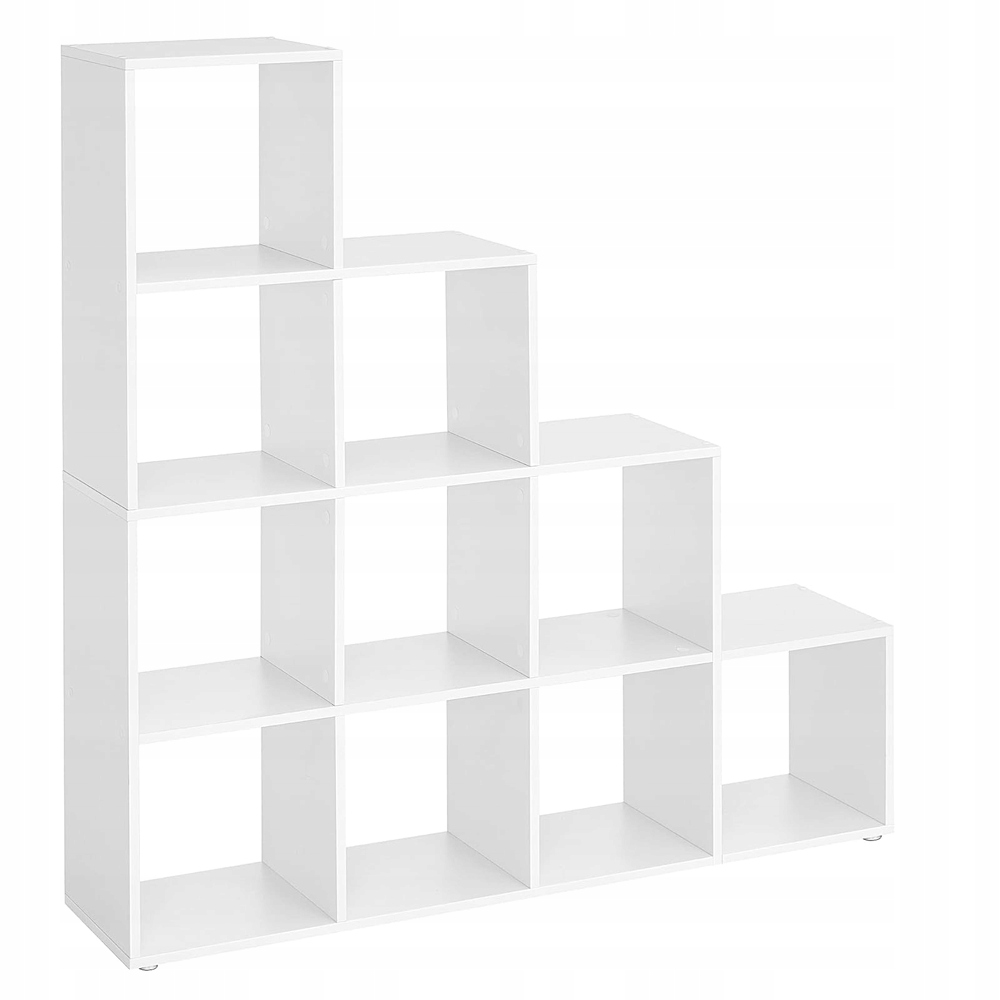 Regał SCHODKOWY KOSTKOWY półka szafka 10 półek otwarty NA KSIĄŻKI biały Marka Vasagle