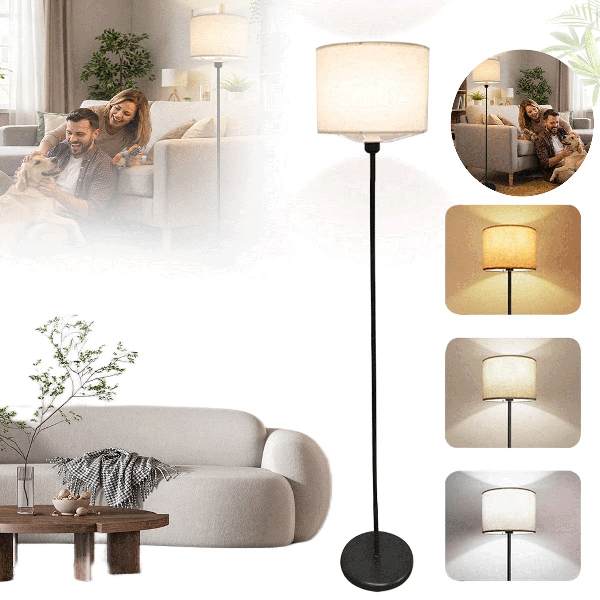 3 barevné teploty Led podlahová lampa v moderním stylu 9 W