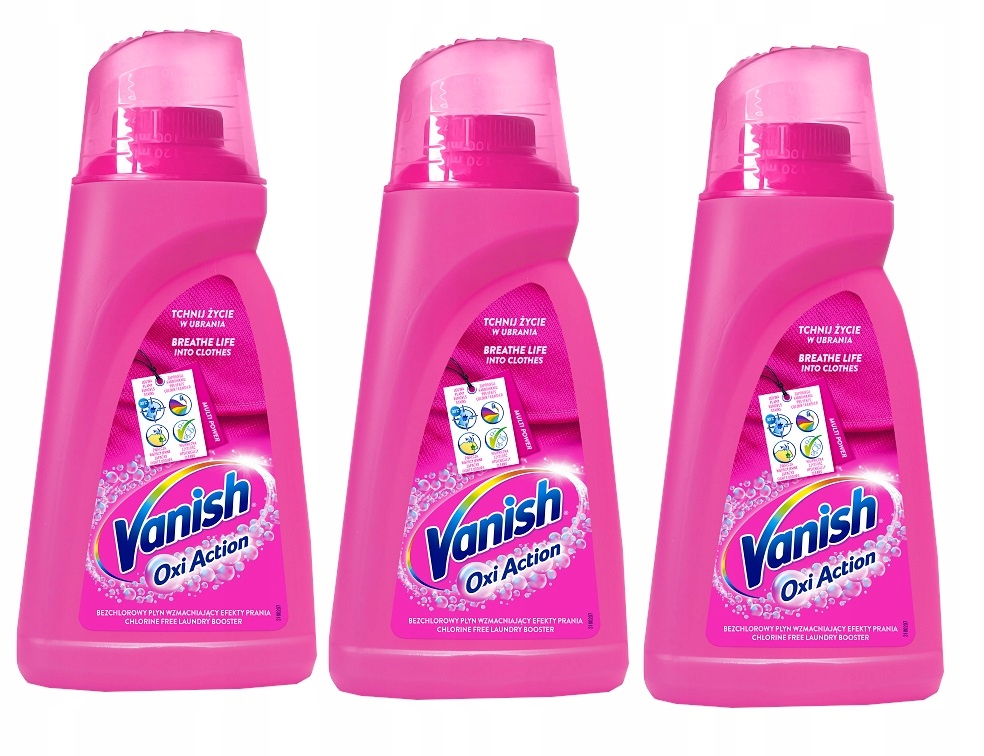 

Vanish Oxi Pink Odplamiacz w żelu kolor płyn 3x 1L