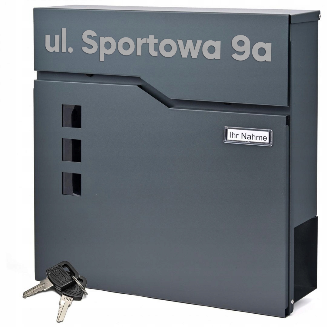 Poštovní Schránka Na Dopisy A Noviny Antracit Tuba S Nápisem Na Poštu Adresa