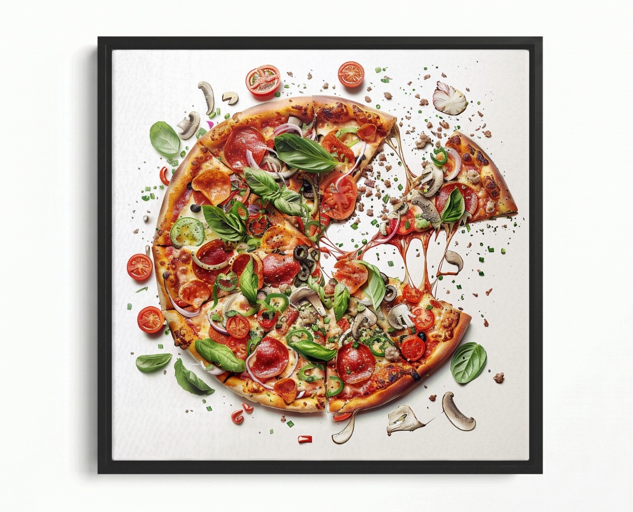 Obraz Rám American Box Varenie Jedlo Talianska Kuchyňa Pizza 60x60