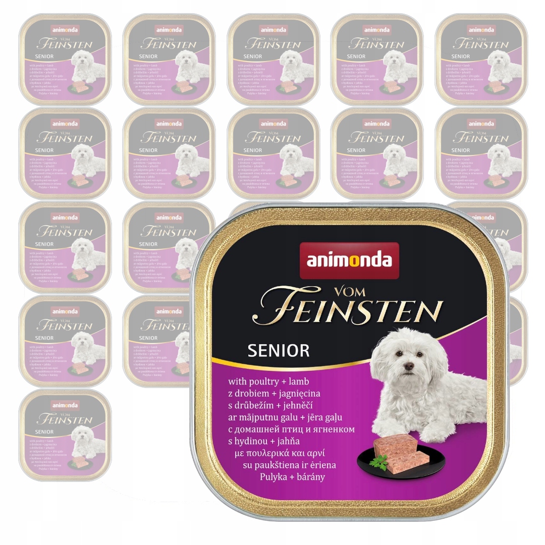 Animonda Vom Feinsten Senior 22x150g Vlhké Krmivo pro psy Drůbež s jehněčím masem