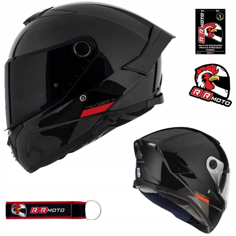 Motocyklová prilba Mt Thunder 4 Sv Solid Gloss Black, čierna