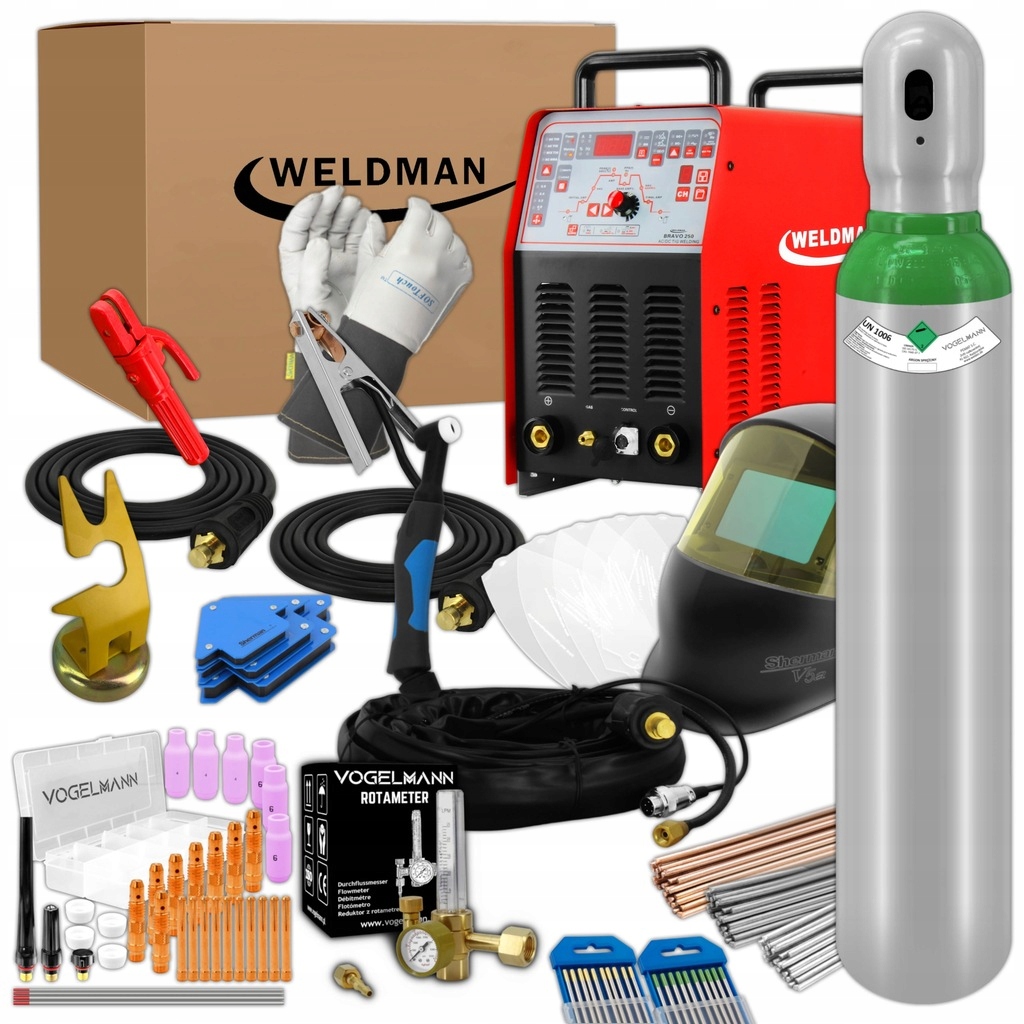 Sada Weldman Bravo Tig 250 Acdc Hf Puls Svařovací stroj