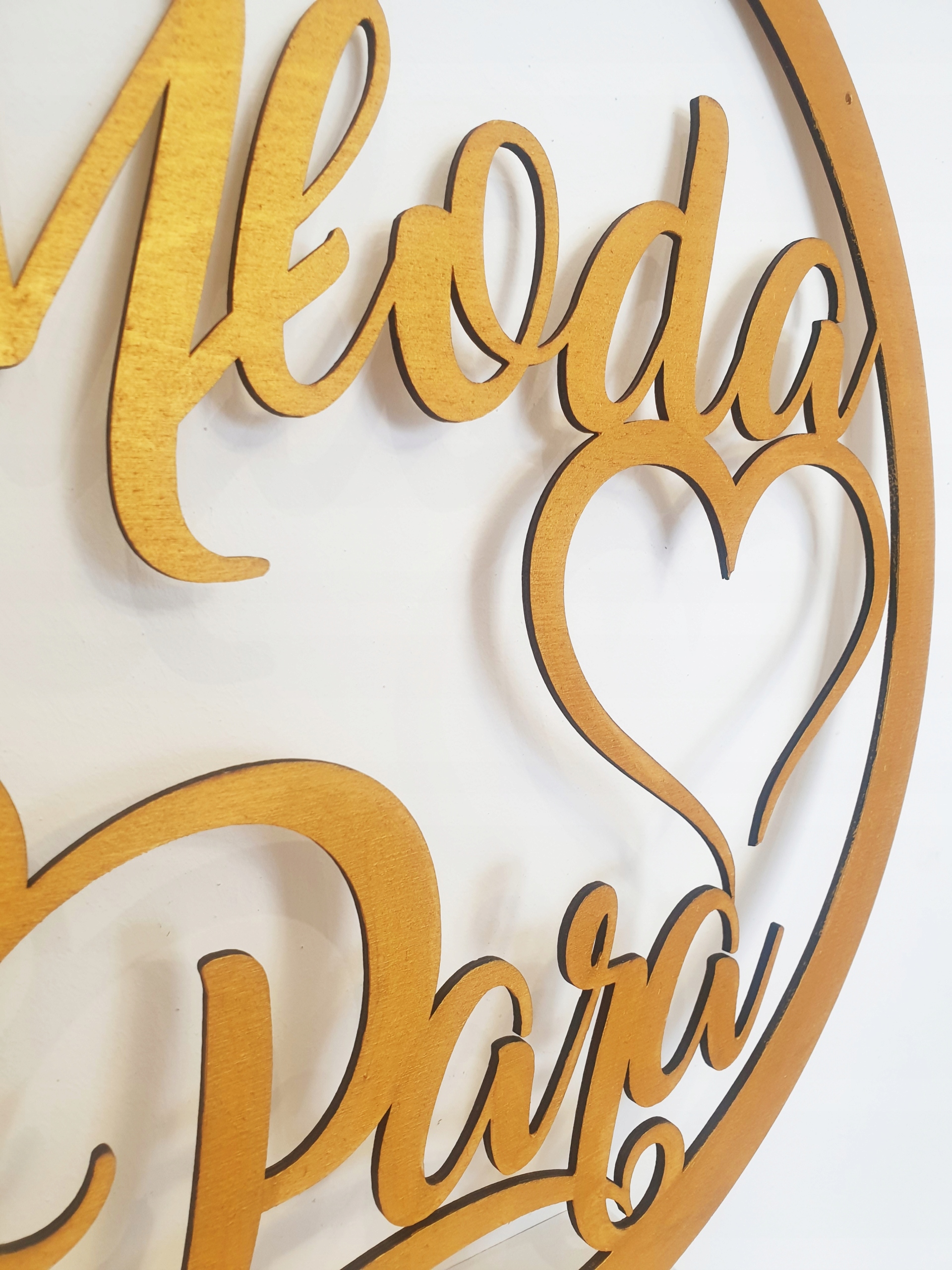 Młoda Para NAPIS drewniany ręcznie malowany 40cm Wysokość produktu 40 cm