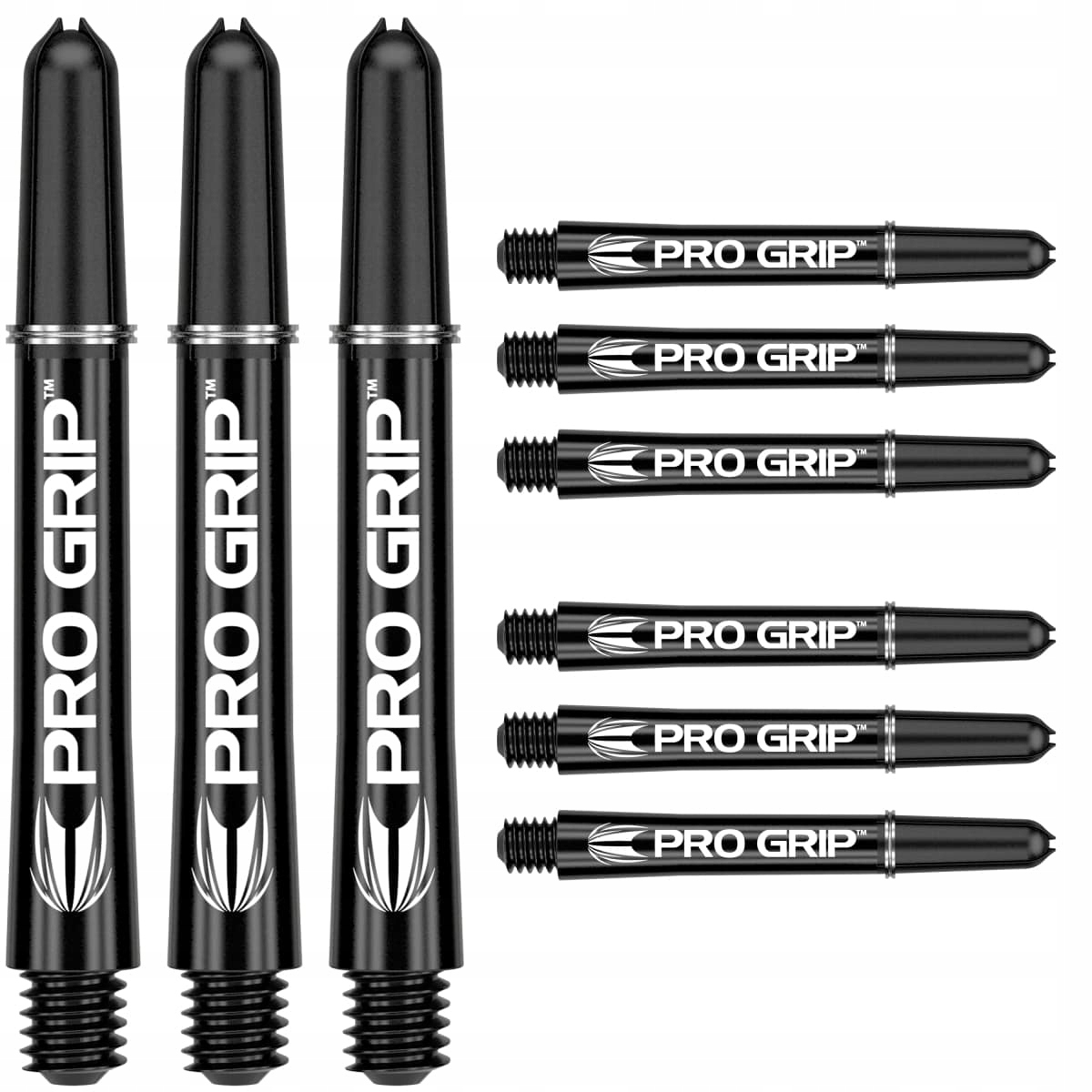 Shafty Target Pro Grip do lotek rzutek dart 9szt. Czarne Short,
