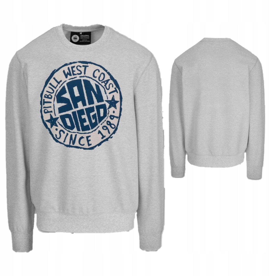 Pitbull West Coast Pánská Mikina Crewneck San Diego Sun Šedá L