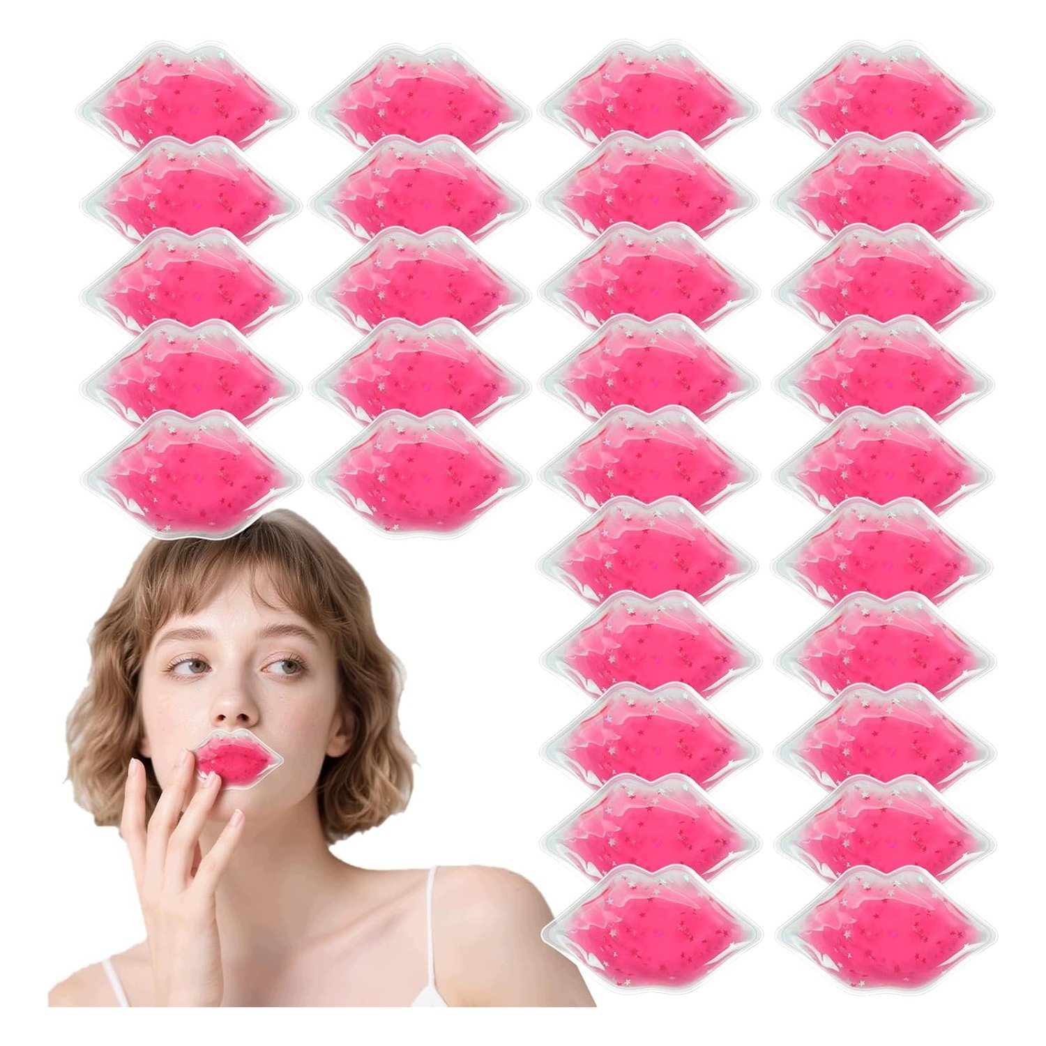 Lips Ice Pack, Gelový obklad na rty, Opakovaně použitelný, Úleva od bolesti