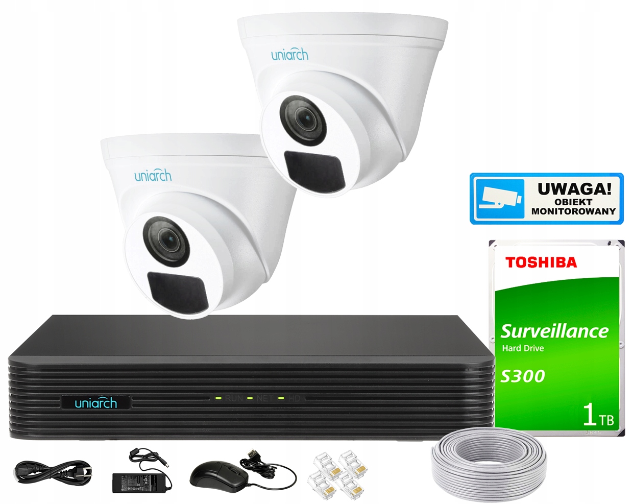 MONITORINGU IP 2 KAMERY 5MPx PoE Mikrofon UNIARCH