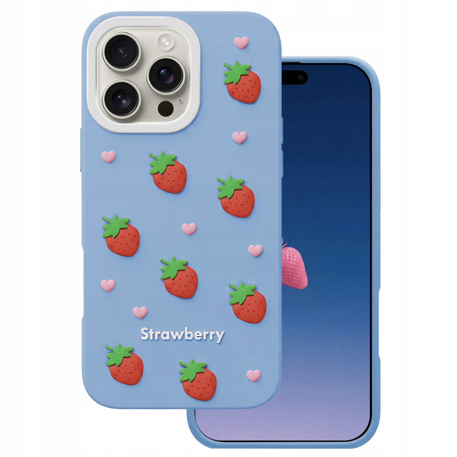 Nakładka Strawberry do iPhone 16 Pro Max 6,9" niebieska Tfo
