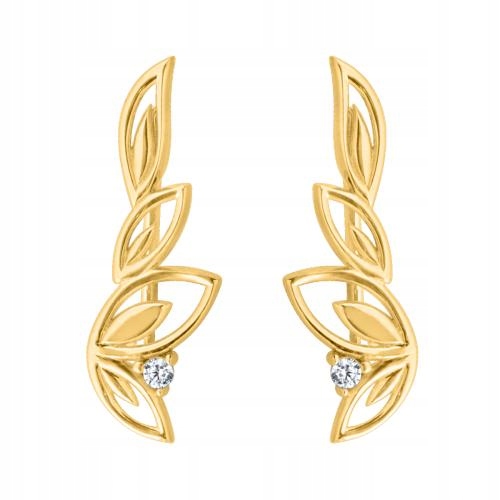 Zlaté náušnice 585 s bílými zirkony 2.05 g Na Dárek