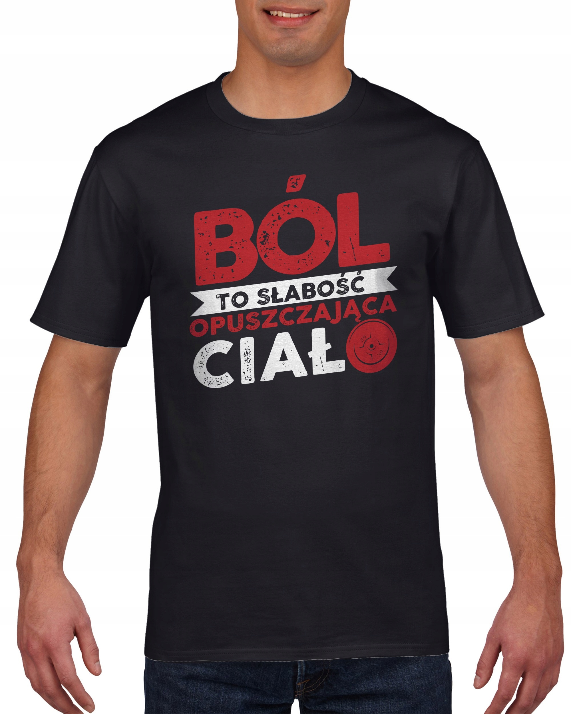 

Koszulka męska Ból to słabość opuszczająca ciało s