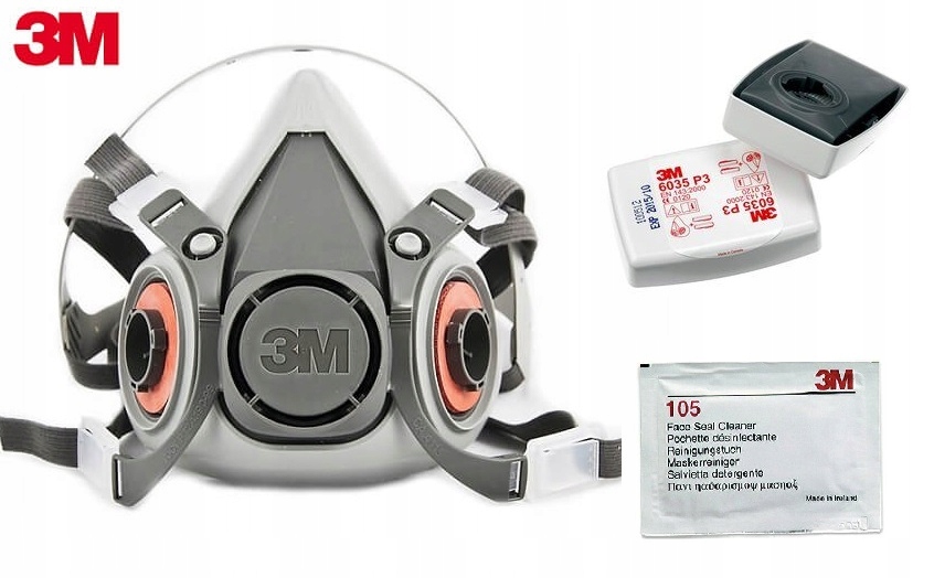 

Półmaska 3M 6200 Filtry FFP3 6035 Ściereczka 105