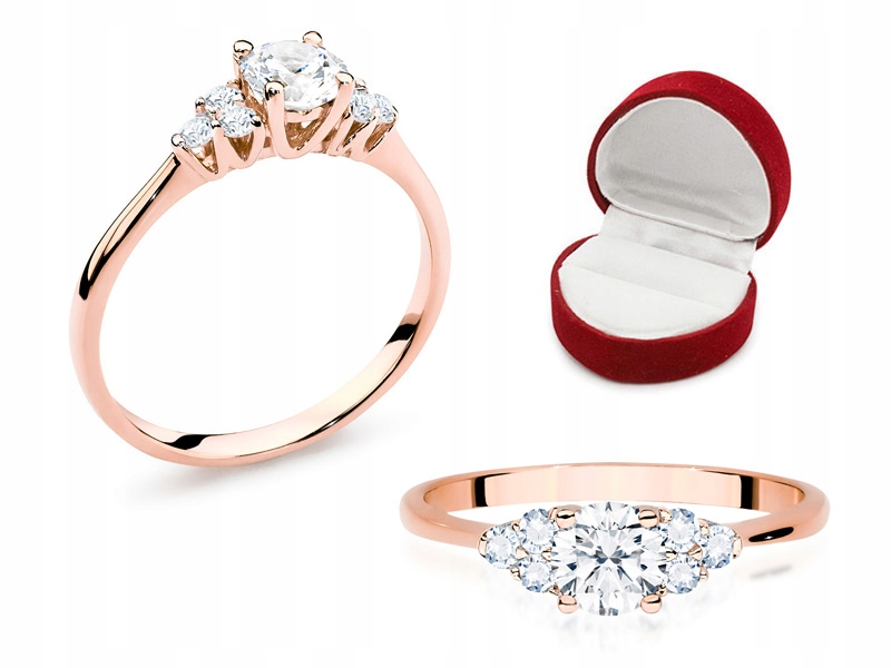 Zlatý Prstýnek s Brilianty a Bílým Safírem