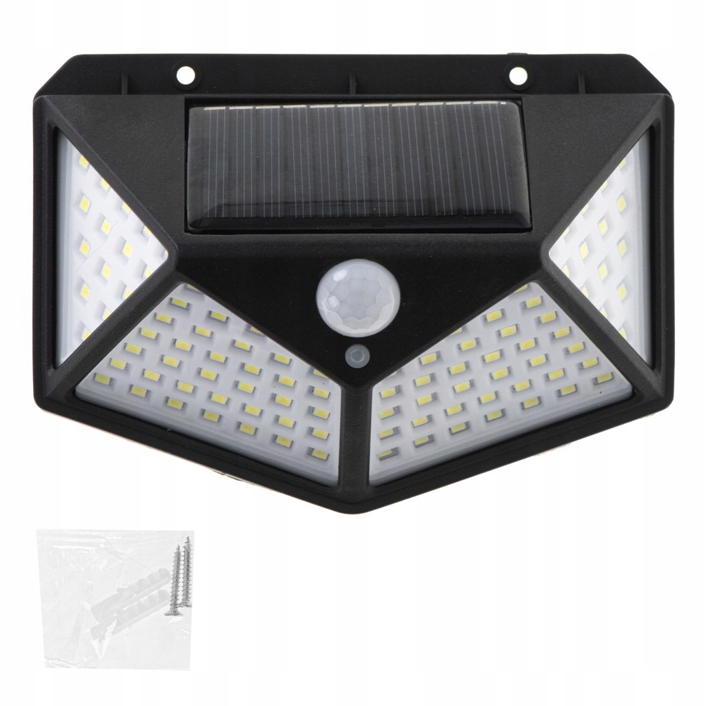 LAMPA SOLARNA CZUJNIK RUCHU I ZMIERZCHU 100 LED Marka bez marki