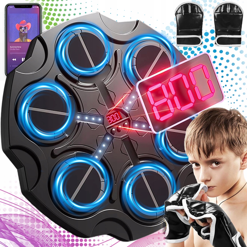 Tarcza Bokserska Muzyczna Bluetooth Rękawice Bokserskie Dla Dzieci 3 Tryby
