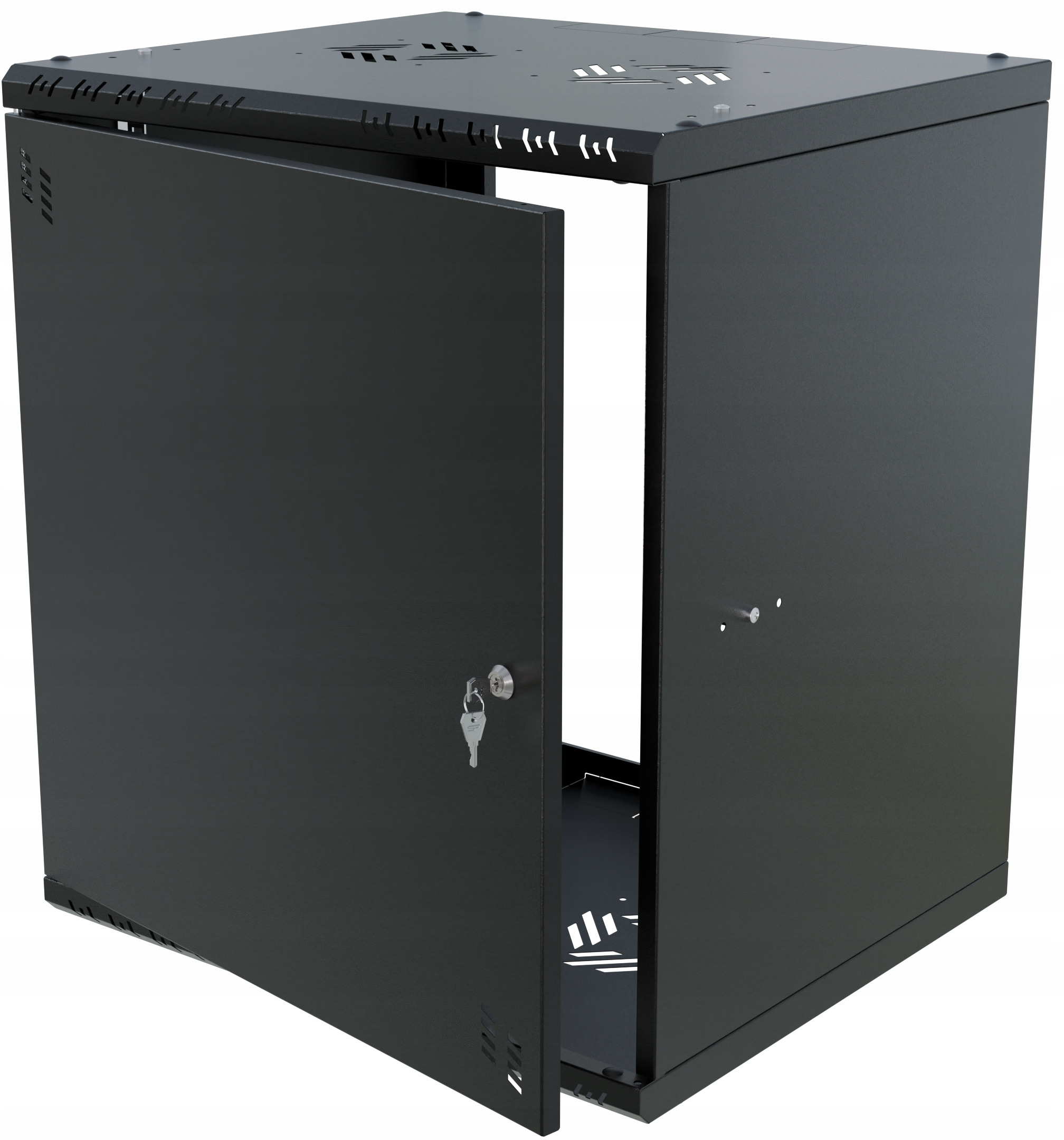 Skříň Rack 19" 12U 450 mm, kovové dveře, černá Stalflex