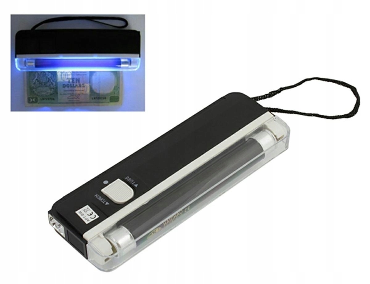 TESTER DO BANKNOTÓW DOKUMENTY FAŁSZYWKI LAMPA LATARKA UV ULTRAFIOLET Model AG268