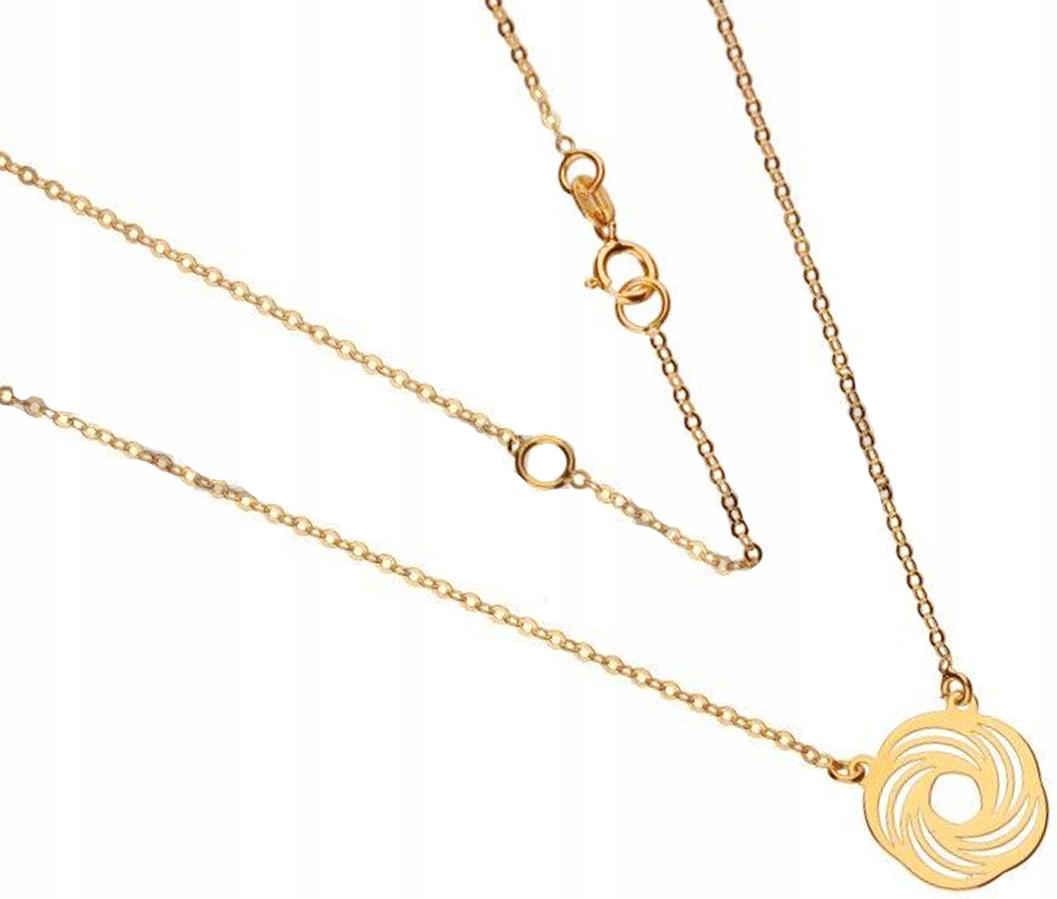 Zlatý náhrdelník 585, geometrický přívěsek 1,01 g, módní dámský vzor 14k