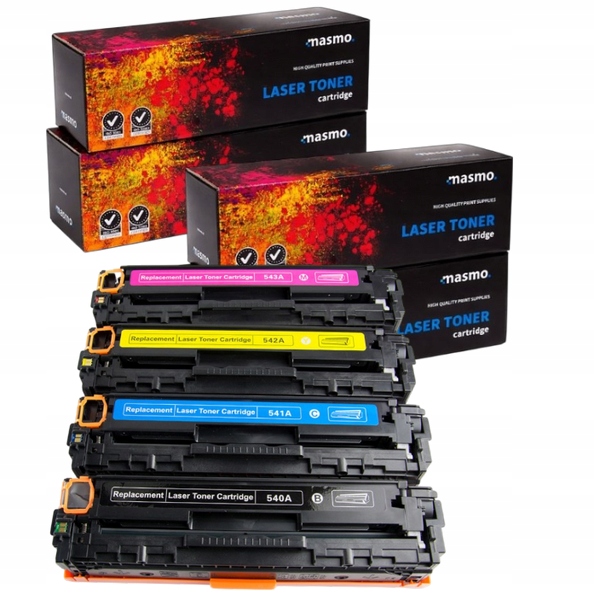 4x Toner Masmo pro Hp CB540A-CB543A Cmyk LaserJet CP1215 CP1515n CM1312 Mfp