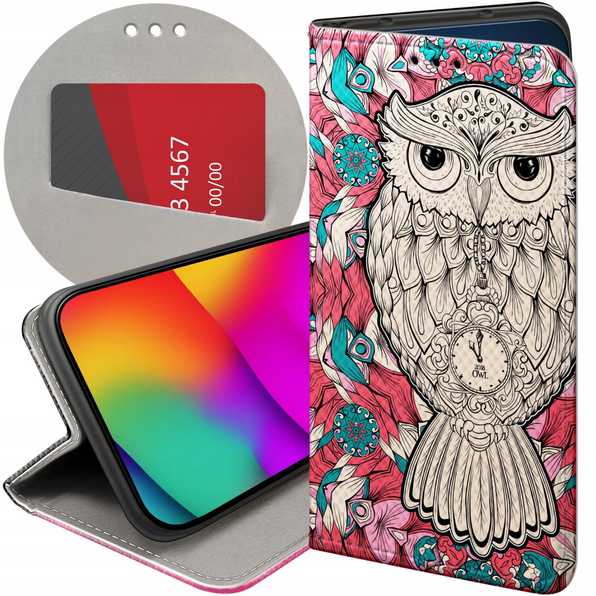 Etui Z Klapką Do Apple Iphone 13 14 Sowa Sówka Sowy Futerał Case