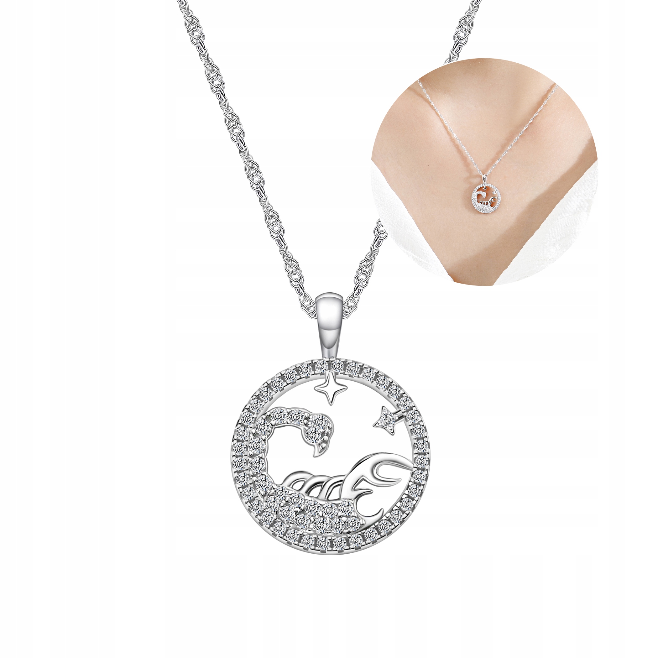 Stříbrný dámský náhrdelník stříbro znamení zvěrokruhu skorpion stříbro o ryzosti 925