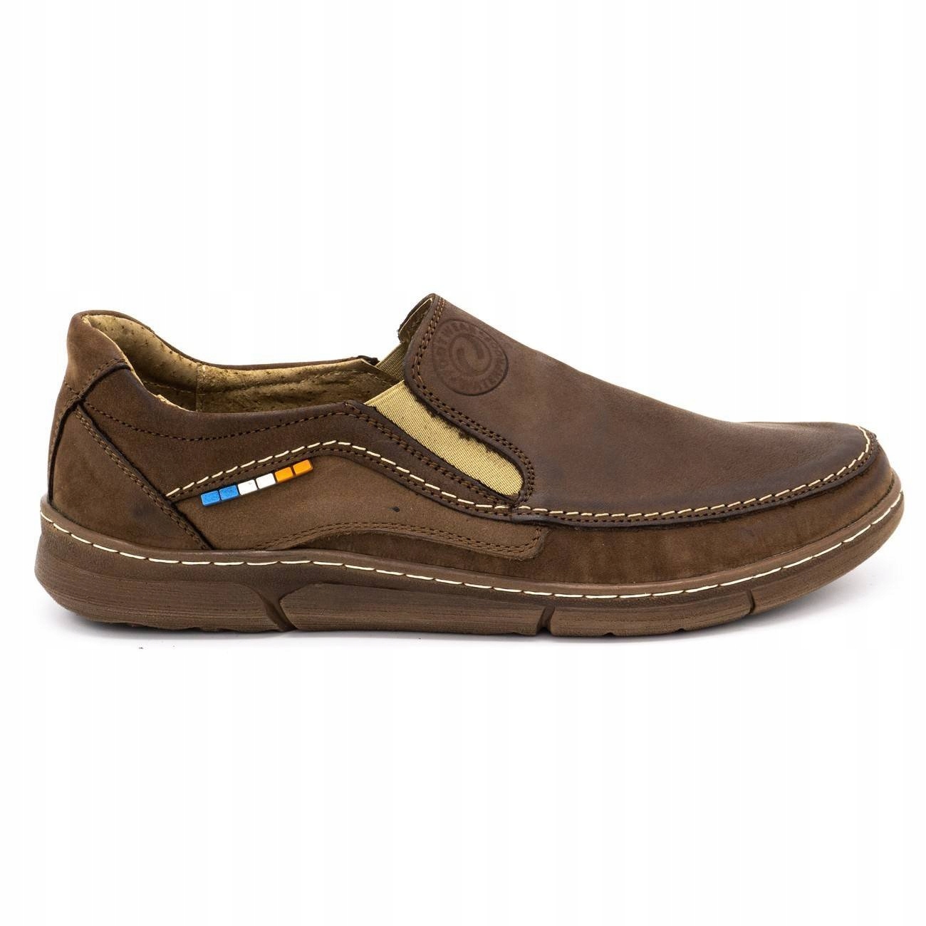 

Buty Męskie Skóra Polskie Casual 283GT Brąz 45