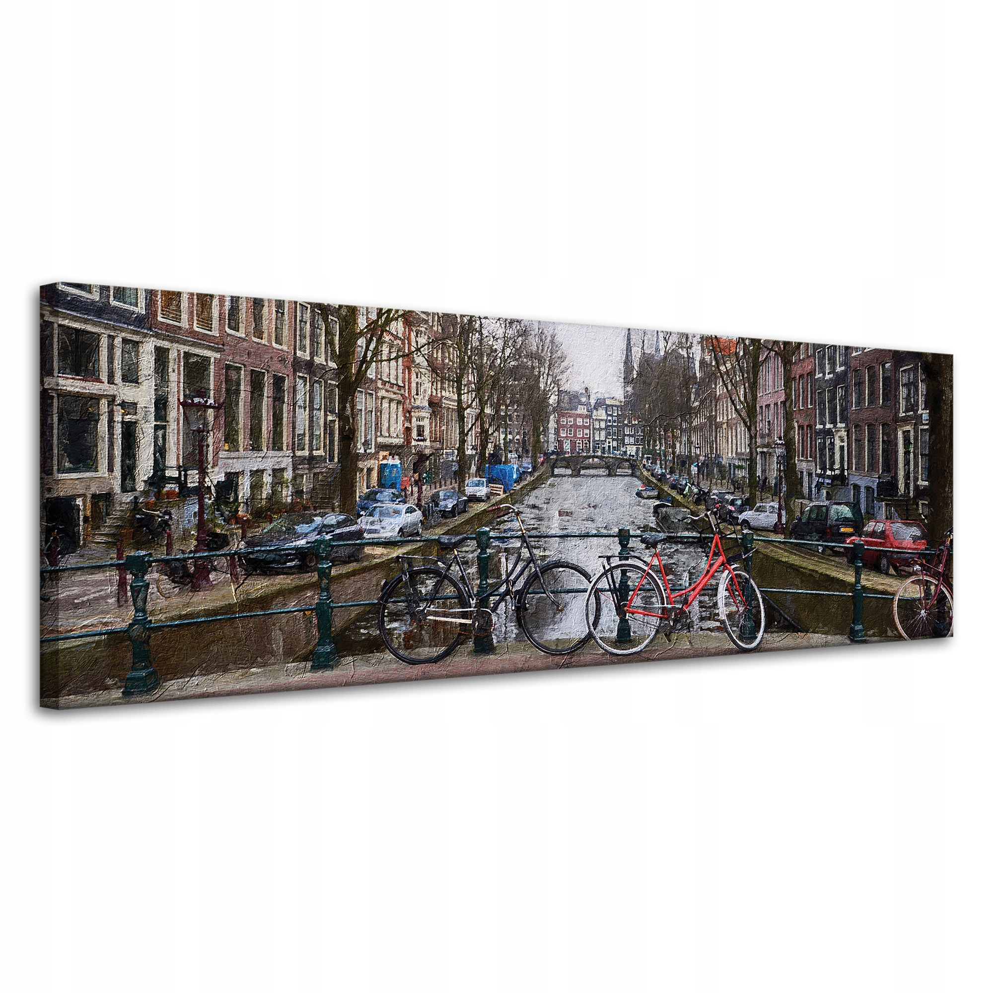 Obraz na plátně Kola na mostě Amsterdam 120x40 cm Ideální jako dárek