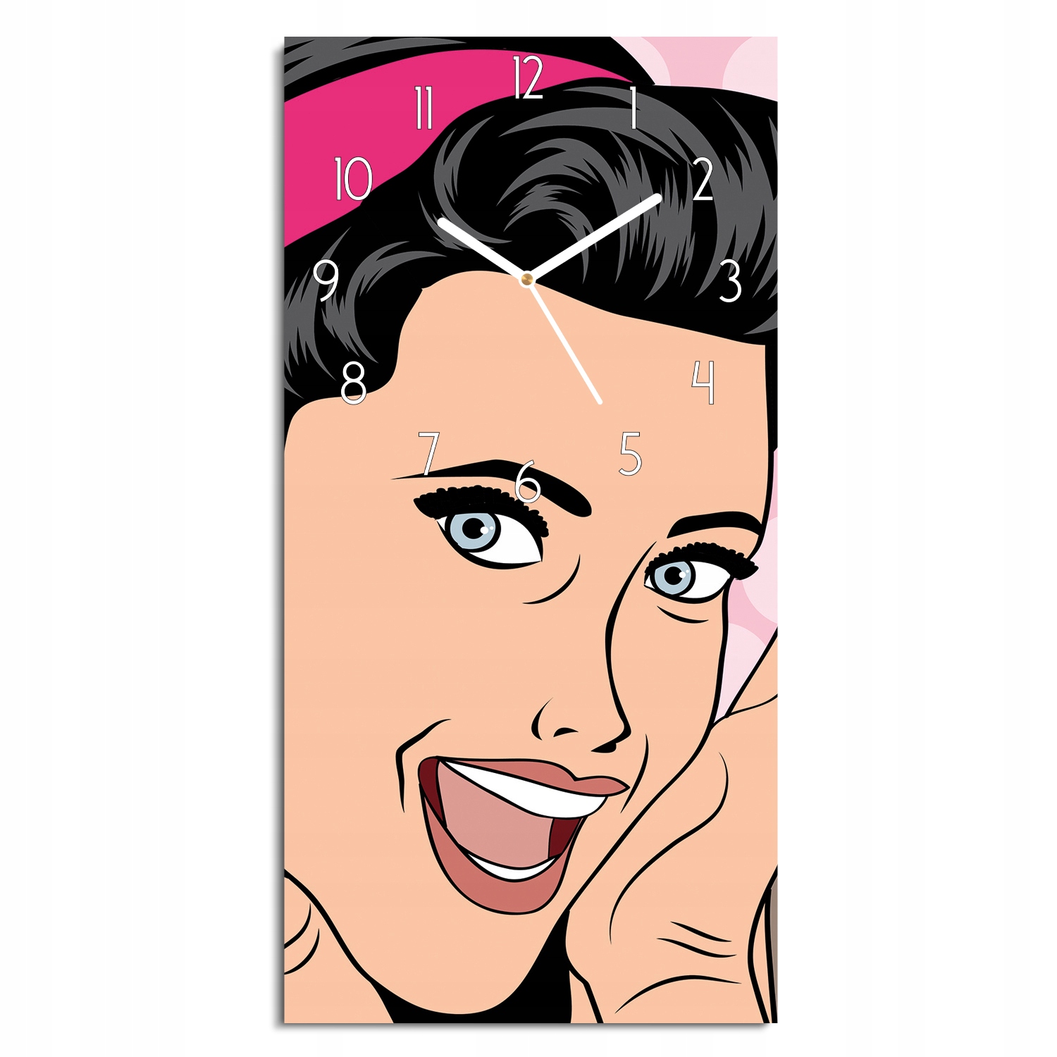 hodiny s fotografií Žena pop art kuchyňské 30x60 tiché