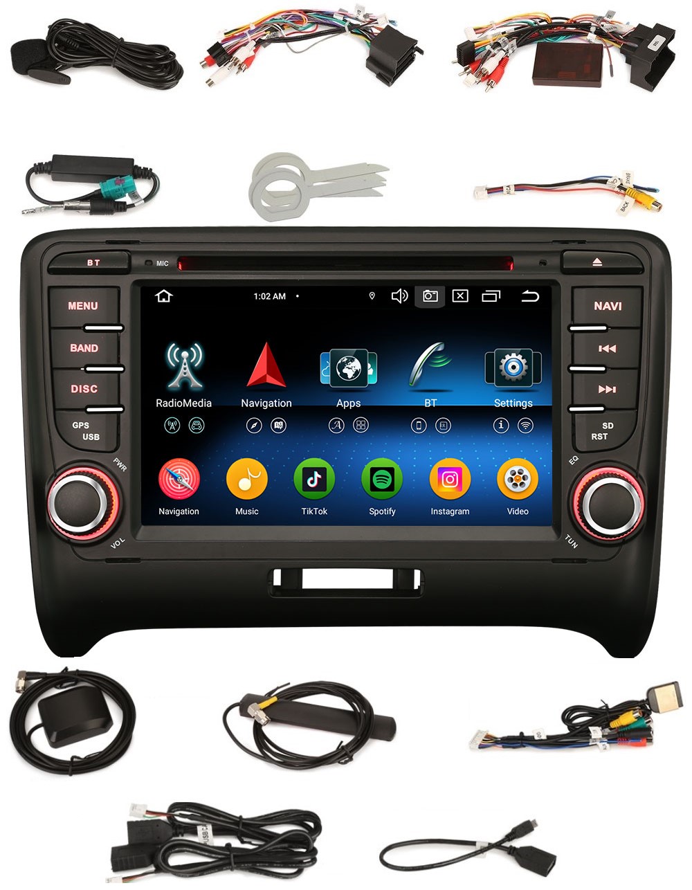 Rádio 2DIN Navigácia Android Audi Tt 8J 4/64 Gb Dsp Carplay Lte CD DVD