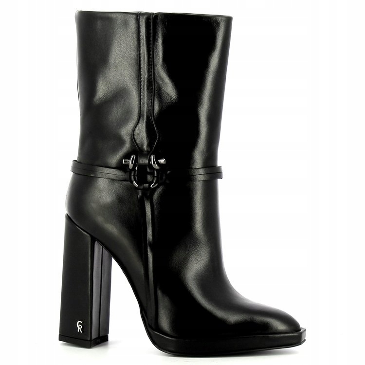 vysoké kotníkové boty kozačky na podpatku do poloviny lýtka, elegantní boty Carinii 37