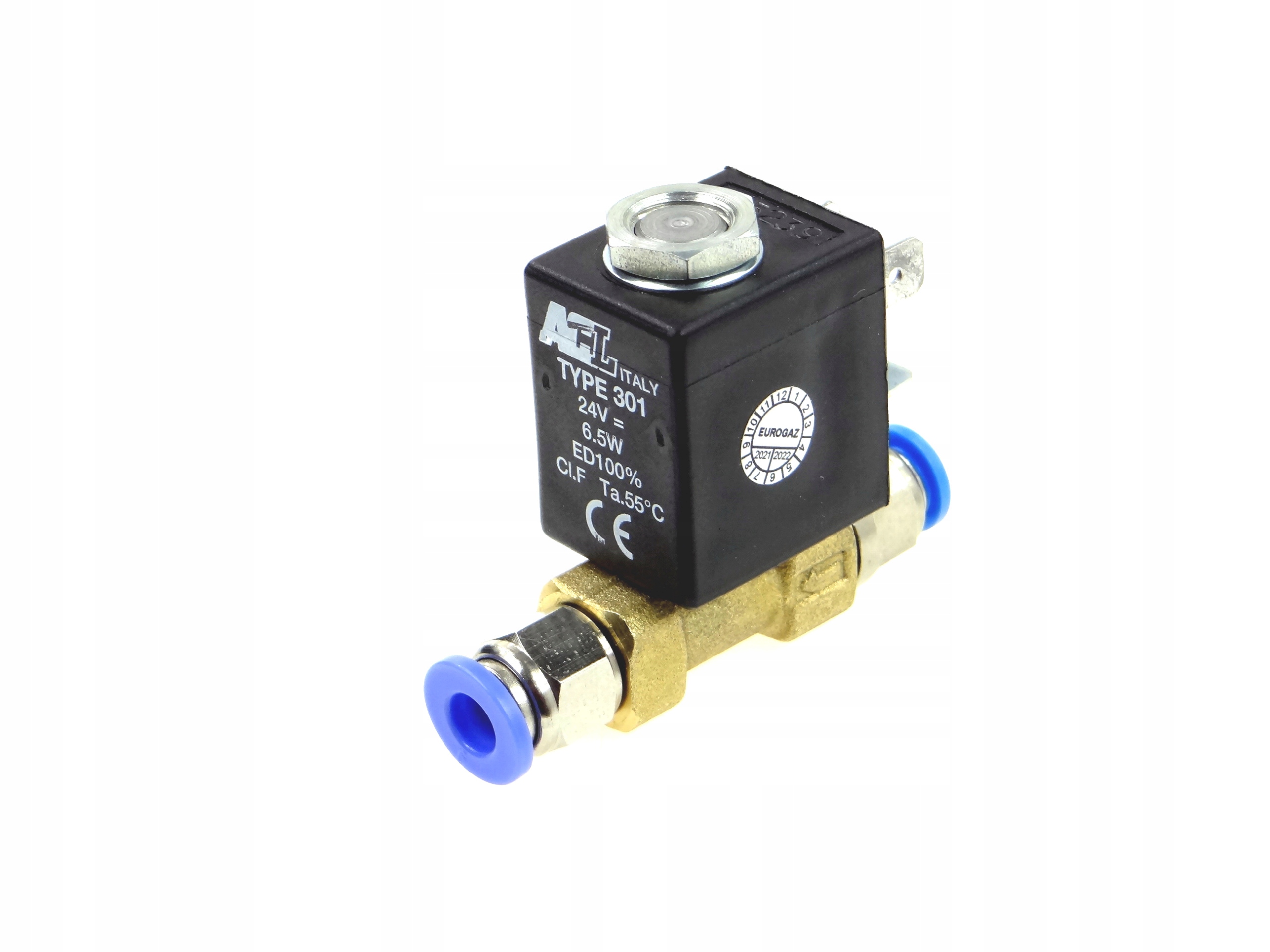 Elektrozawór Acl 301 24V DC Prąd Stały 6.5W z Wtykiem do Węża fi 6 mm