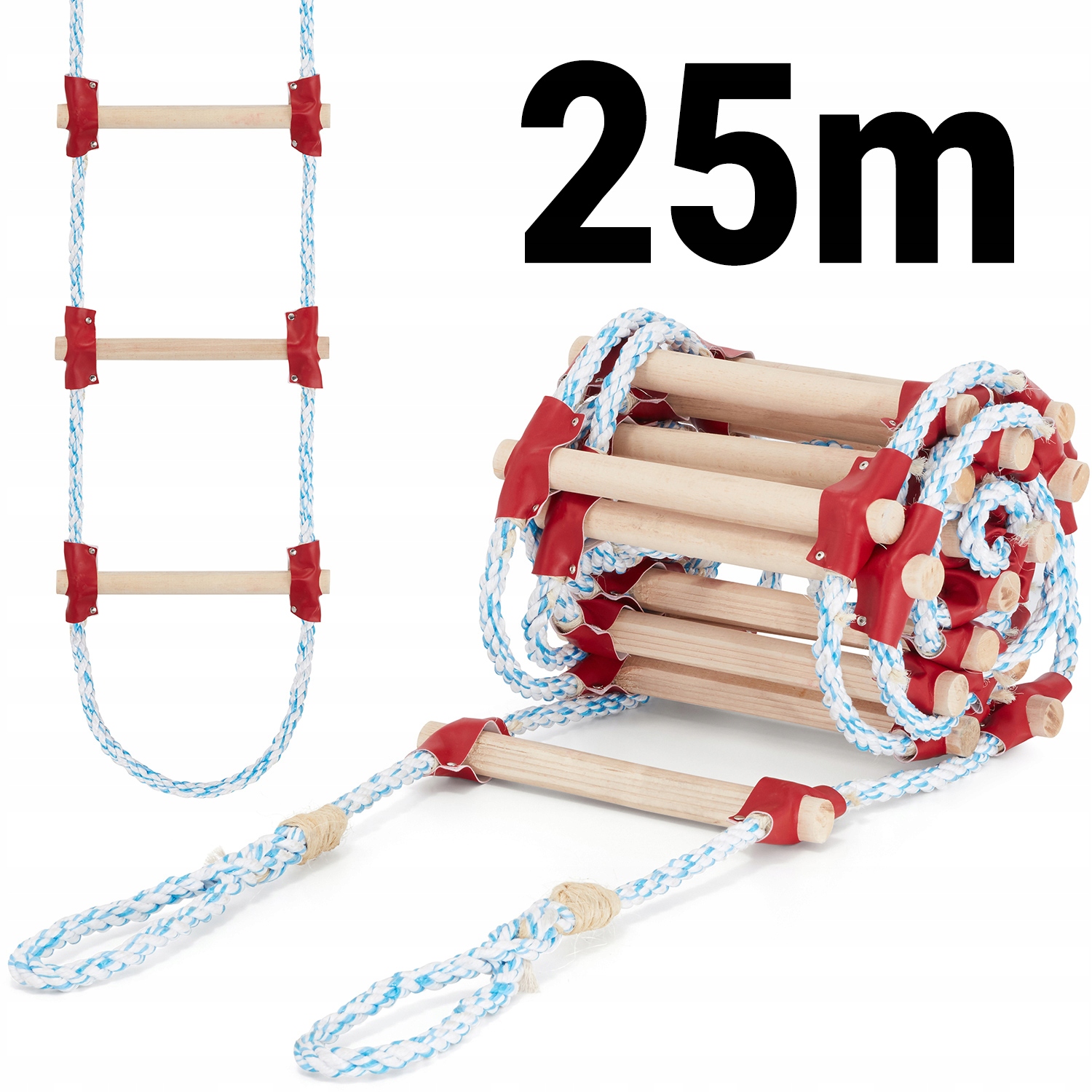 Najlepsza Drabina sznurowa linowa na dach Atestowana 25m dekarska pleciona