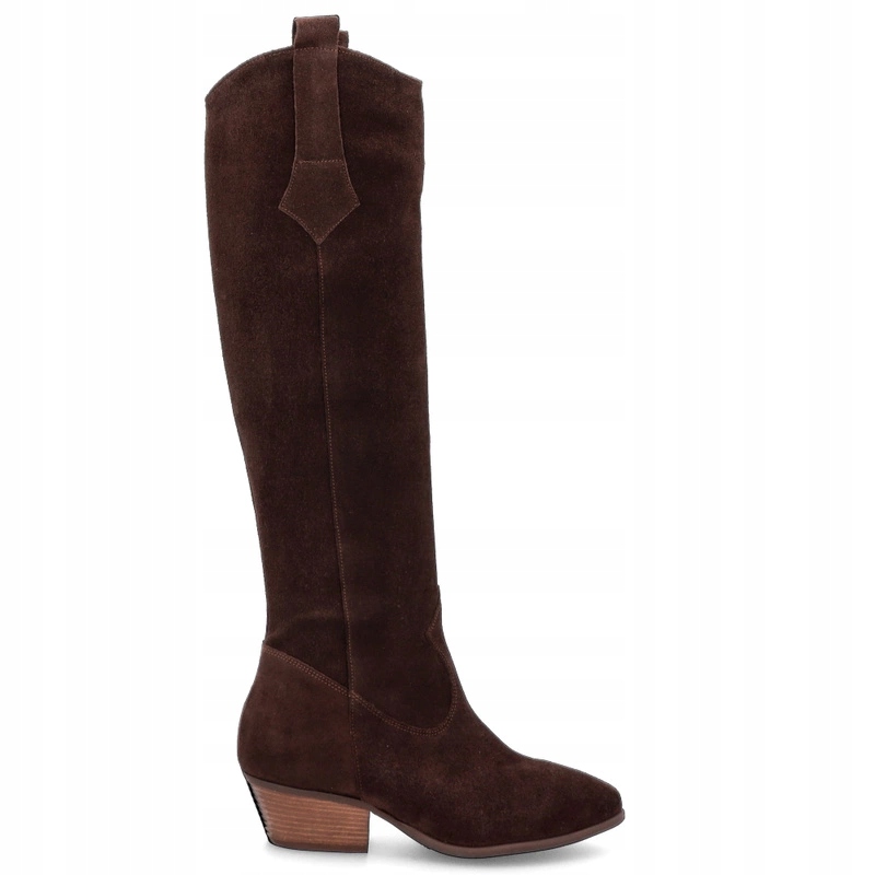 Kozačky ze semišové kůže Tymoteo A1006 Čokoládové 36
