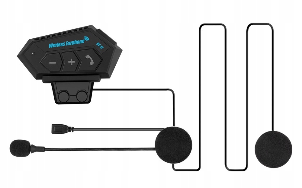 SŁUCHAWKI BLUETOOTH MOTOCYKL BT 5.0 DO KASKU BT12 Stan opakowania oryginalne