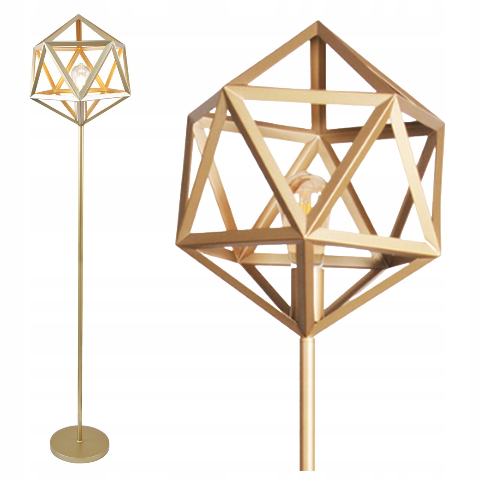 Lampa Podlahová Stojacia Lampa 20W Zlatá Denmark Sanico Goldlux