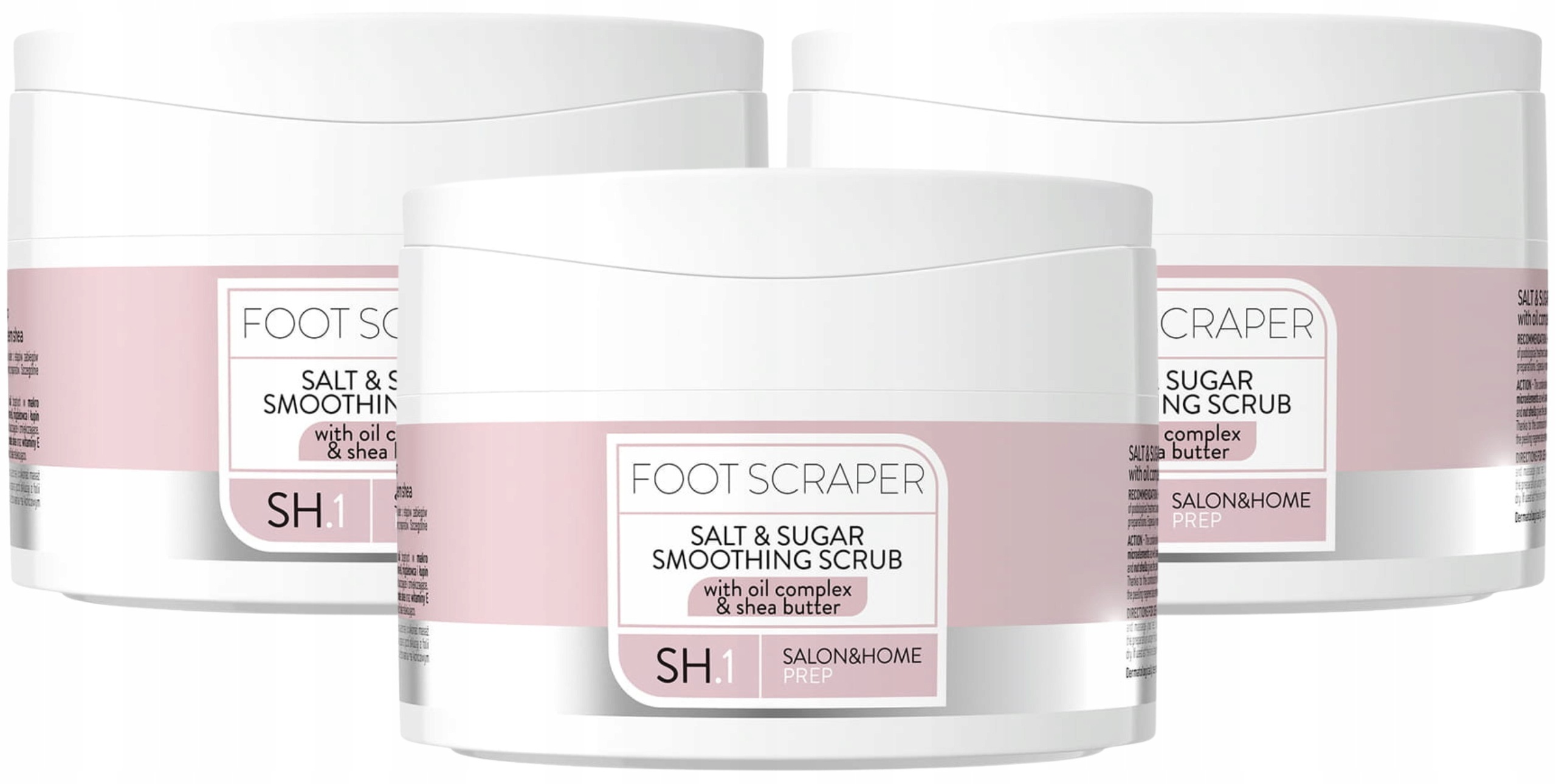 3 kusy Solno-cukrový vyhlazující peeling na nohy 200 g Pharm Foot