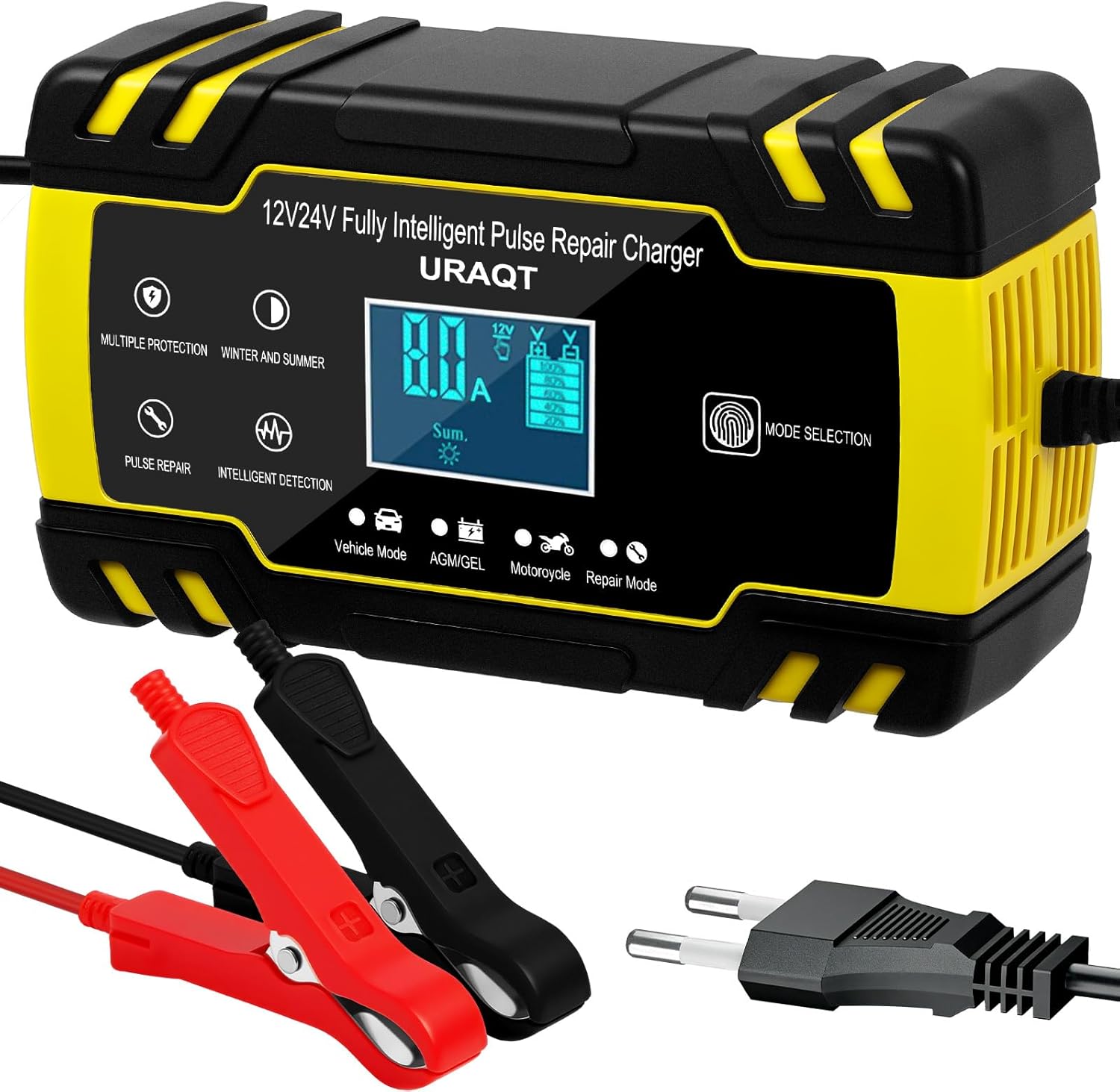 Nabíječka Akumulátorů 12V 24V 8A Automatická S Led Displejem