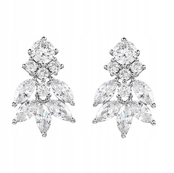 

Kolczyki srebrne stalowe cyrkonie kryształki