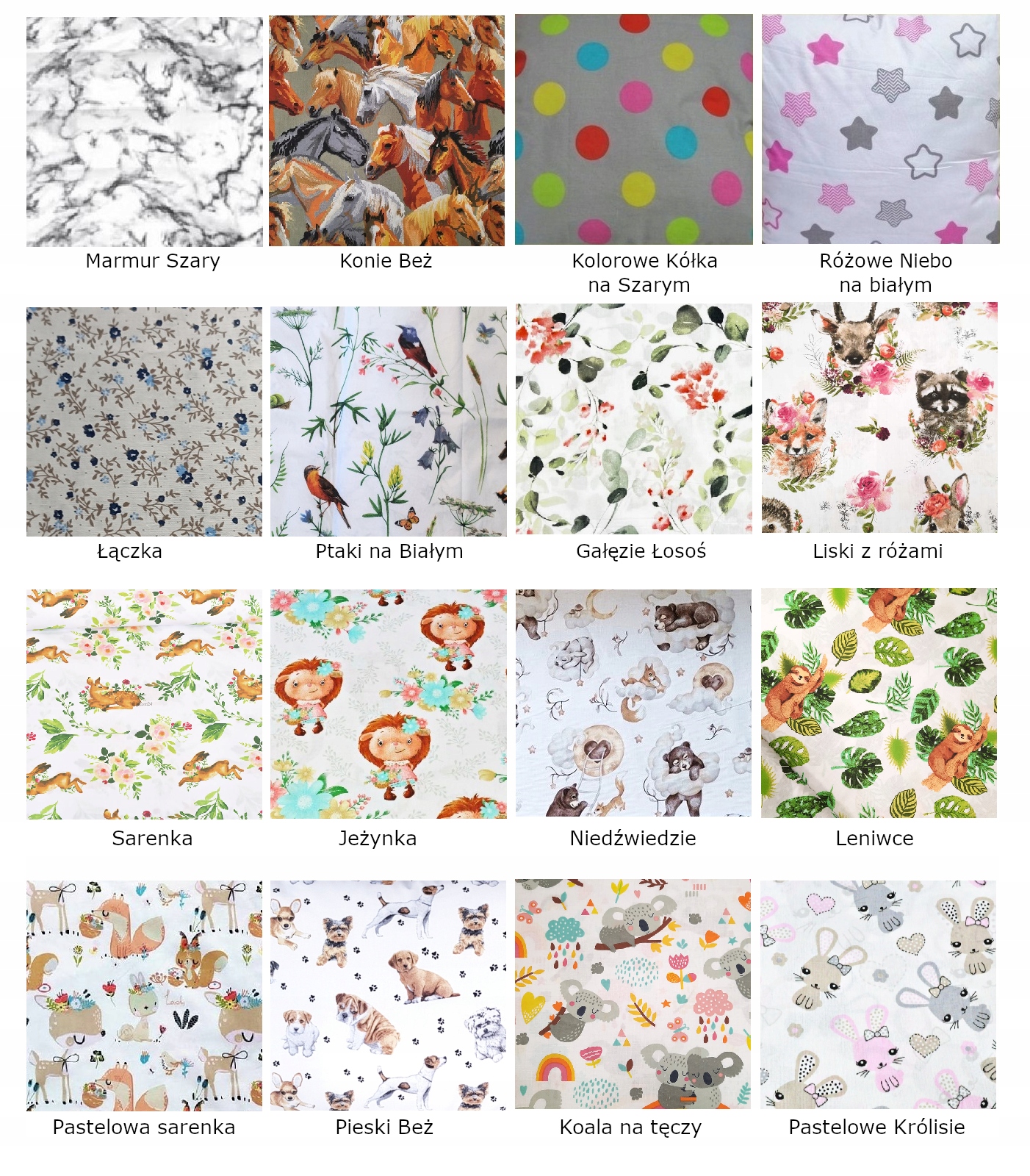 Poszewki 110x125 +2x35x55 na komplet Ikea pościel WZORY Płeć chłopcy dziewczynki unisex