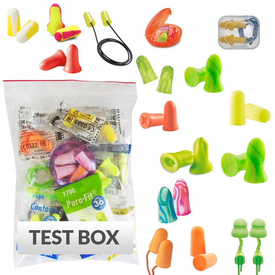 

3Kamido Test Box Zatyczki do Uszu 17 Par Różnych