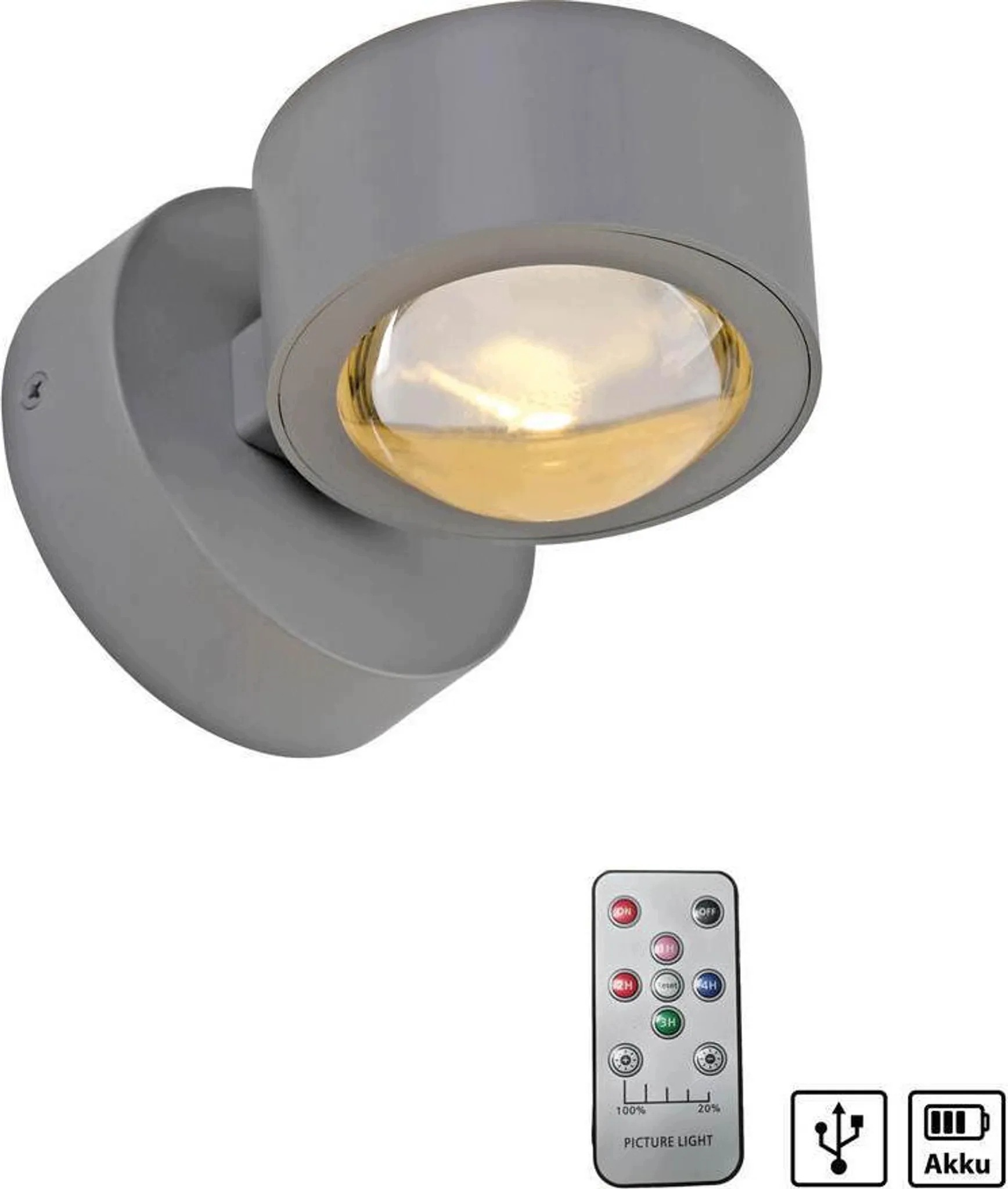 Just Light Akku-chia Led – nástenné svietidlo na batérie s funkciou stmievania