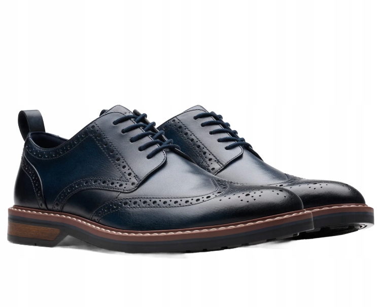 Clarks Pánské Polobotky Tmavě Modré Kožené Šněrovací 41,5 J0C