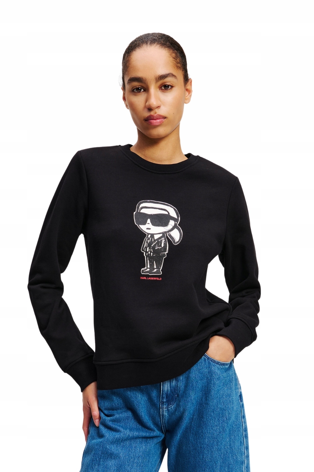 Karl Lagerfeld Černá dámská mikina Ikon Sketch L