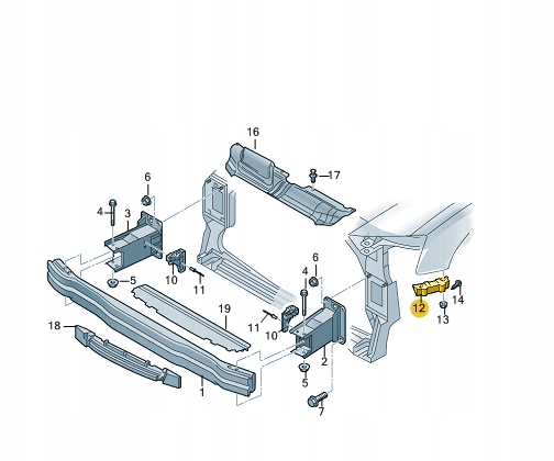PROWADNICA ŚLIZG ZDERZAKA AUDI A4 8K0807284H