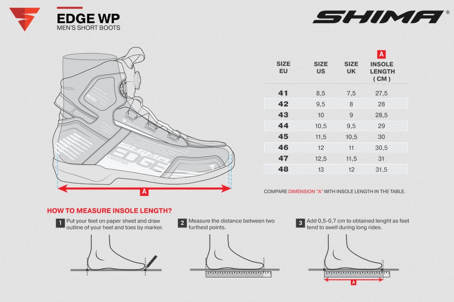 Buty Motocyklowe SHIMA EDGE WP r. 48 Motor Rozmiar 48
