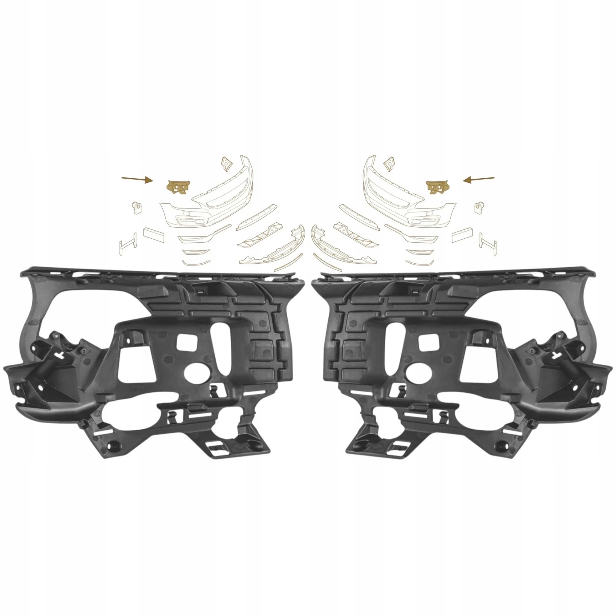 Upevňovací Držák Nárazníku Skluz Reflektoru komplet Volvo S60 V60 2013-2018